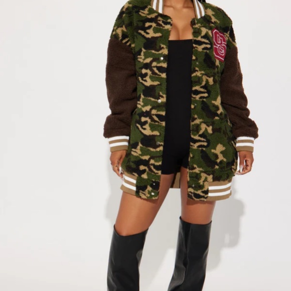 Camo Varsity Bomber Jacket - Picture 4 of 8